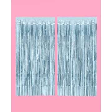 Matte Blue Foil Curtain Set - Perfect Party Decorations