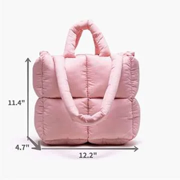 Chic Quilted Puffer Tote Bag for Trendy Women