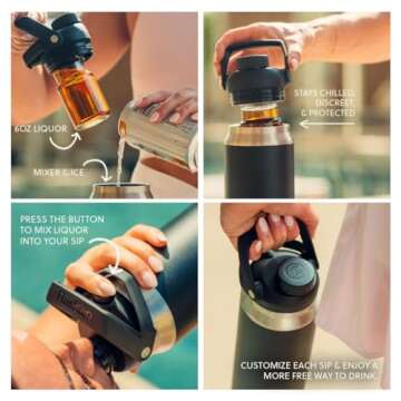 Flaskap FreePour System 26oz Bottle with 6oz Removable Liquor Well (26 oz, Bright White)