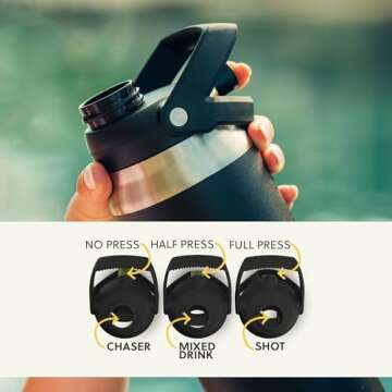 Flaskap FreePour System 26oz Bottle with 6oz Removable Liquor Well (26 oz, Bright White)