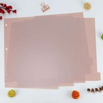 Koqye 8-Tab Binder Index Dividers for 3 Ring Binders, Colored Plastic Dividers withTabs, 3 Hole Punc...