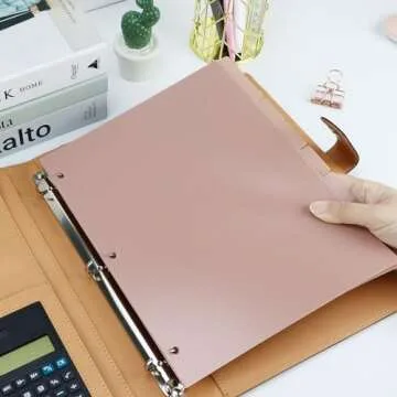 Koqye 8-Tab Binder Index Dividers for 3 Ring Binders, Colored Plastic Dividers withTabs, 3 Hole Punched Sturdy Dividers - Organize School and Office (Pink - 1 Pack)