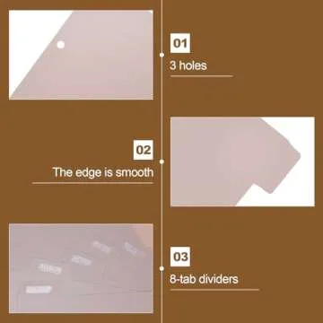 Koqye 8-Tab Binder Index Dividers for 3 Ring Binders, Colored Plastic Dividers withTabs, 3 Hole Punched Sturdy Dividers - Organize School and Office (Pink - 1 Pack)