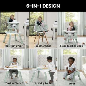Jeep Milestone 6-in-1 High Chair by Delta Children - High Chair Converts to Stool, Booster Seat, Tod...