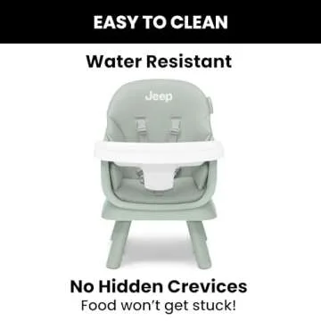 Jeep Milestone 6-in-1 High Chair by Delta Children - High Chair Converts to Stool, Booster Seat, Toddler Chair, Activity Table and Desk and Chair, Sage Green