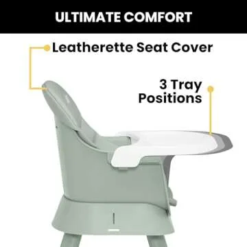 Jeep Milestone 6-in-1 High Chair by Delta Children - High Chair Converts to Stool, Booster Seat, Toddler Chair, Activity Table and Desk and Chair, Sage Green