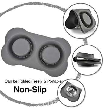 Juqiboom Dog Bowls 2 Stainless Steel Bowl for Pet Water and Food Feeder with Non Spill Skid Resistan...