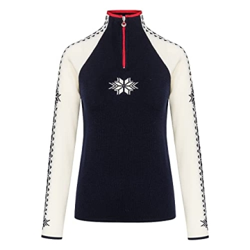 Dale of Norway Women's Geilo Sweater - Navy/Off White/Raspberry
