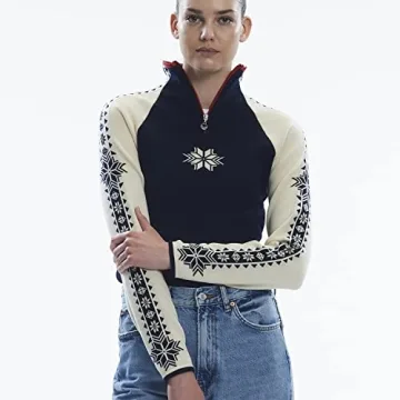 Dale of Norway Women's Geilo Sweater in Navy/Off White