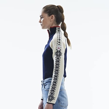 Dale of Norway Women's Geilo Sweater in Navy/Off White