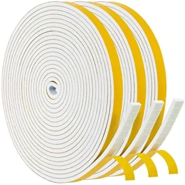 BLOSY Weatherstripping 1/4"W x 1/8"T Foam Seal Strip - Reduce Noise, Dust, Cold Air
