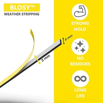 BLOSY Weatherstripping Foam Seal Strip for Noise Insulation