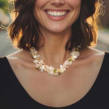 Ross-Simons 4-5mm Multicolored Cultured Pearl and Multi-Gemstone Torsade Necklace With Sterling Silv...