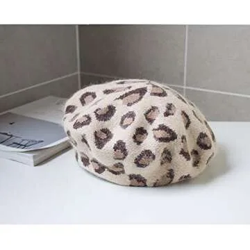 INOGIH Wool Blend French Beret Hat for Women Solid Beanie Cap Stretchable Winter Warm Beret