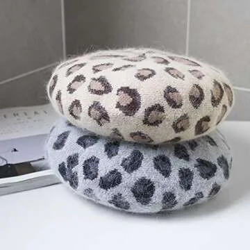 INOGIH Wool Blend French Beret Hat for Women Solid Beanie Cap Stretchable Winter Warm Beret