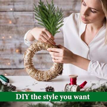 PURPLE STAR 1N 15 Pcs Christmas Norfolk Pine Branches- 19" Extra Length Fake Greenery Norfolk Pine Stems Sprigs- Artificial Xmas Branches Plants Pine Needles for DIY Craft Garland Home Garden Decor