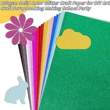 Glitter Cardstock Bulk 150 Sheets Assorted Colors