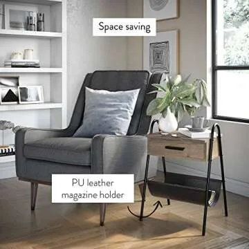 Modern Nathan James Hugo Nightstand with Unique Drawer