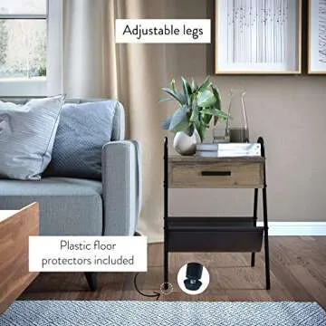 Modern Nathan James Hugo Nightstand with Unique Drawer