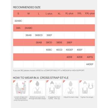 VFUS High Impact Zip Front Sports Bra for Women