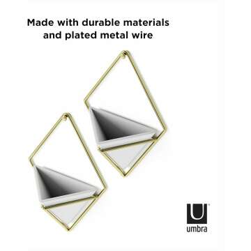 Umbra Trigg Hanging Planter Set of 2 - White & Brass