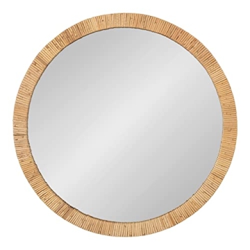 Kate and Laurel Rahfy Boho Rattan Mirror, 28 Inch