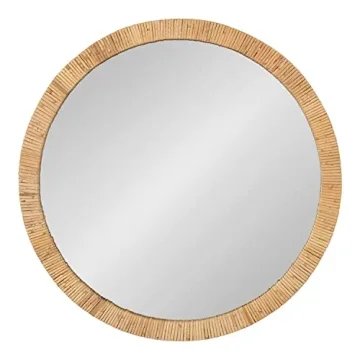 Kate and Laurel Rahfy Boho Rattan Mirror, 28 Inch
