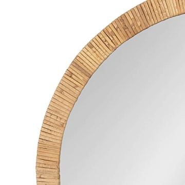 Kate and Laurel Rahfy Boho Rattan Mirror, 28 Inch