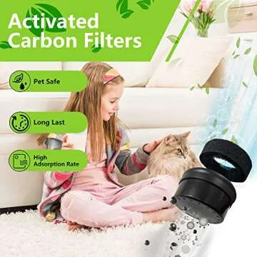 X WINDAZE Hidden Litter Box, Large Cat Box Enclosure with Odor Control Carbon Filter and Faux Plant, Black