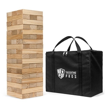 Jumbo Tailgating Pros Giant Toppling Timbers with Carrying Case - Fun for All Ages