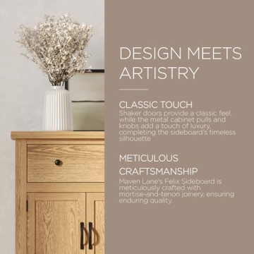 Maven Lane Felix Rustic Large Wooden Sideboard for Homes