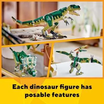 LEGO Creator 3 in 1 T Rex Toy - Dinosaur Toy Building Set for Kids, Boys & Girls, Ages 9+ - 3 Building Options, T-Rex to Triceratops to Pterodactyl - Gift Idea for Birthdays - 31151