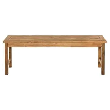 Stylish Walker Edison Acacia Wood Patio Bench 53 Inch