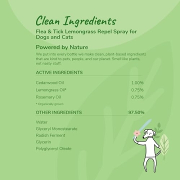 Natural Flea & Tick Spray for Dogs and Cats 12 fl oz
