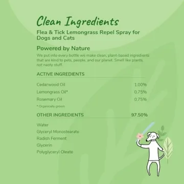 Natural Flea & Tick Spray for Dogs and Cats 12 fl oz