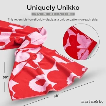 Luxurious MARIMEKKO Unikko Bath Towel – Soft Terry Cotton