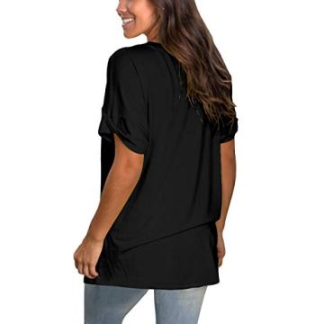 V Neck Summer Tee for Women with Pocket - Casual Chic