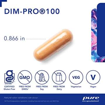Pure Encapsulations DIMPRO 100 - Diindolylmethane Supplement - for Breast, Cervical & Prostate Health - Gluten Free & Vegan - 60 Capsules