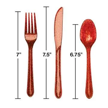Stunning 24-Piece Red Glitter Cutlery Set for any Occasion