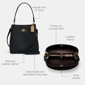 COACH Small Town Bucket Bag in Black Oxblood - Versatile & Chic