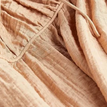 Women's Summer Casual Dress Sexy Deep V Neck 3/4 Balloon Sleeve Oversized Mini Dress (as1, Alpha, x_l, Regular, Regular, Coral Sand)