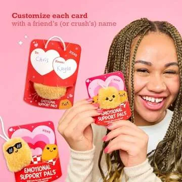 Emotional Support V-Day Nugget Cards by Relatable, Valentine's Plush, Perfect Valentines Cards for Kids Classroom or Gift for Work Friends, Includes 10 Plushies with 10 Cards and a Carrying Case