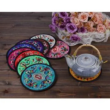 Stylish Ambielly Vintage Floral Coasters Set for Gift Giving