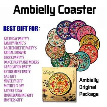 Stylish Ambielly Vintage Floral Coasters Set for Gift Giving