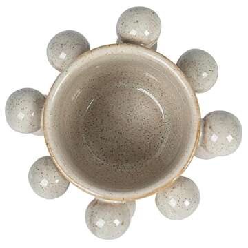 Bloomingville 4.25" Round Stoneware Planter with Orbs