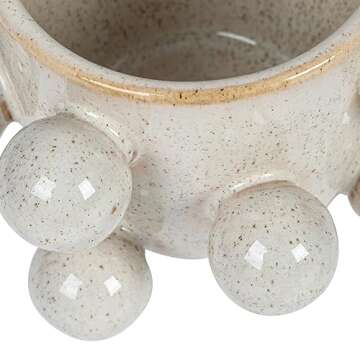 Bloomingville 4.25" Round Stoneware Planter with Orbs
