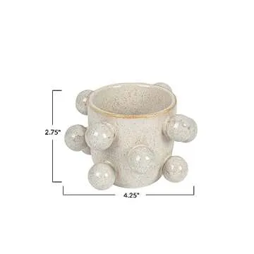Bloomingville 4.25" Round Stoneware Planter with Orbs