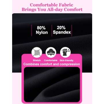 SHAPSHE Waist Trainer for Women Tummy Control Workout Waist Cincher Corset Shapewear Body Shaper with Zipper Hook Black