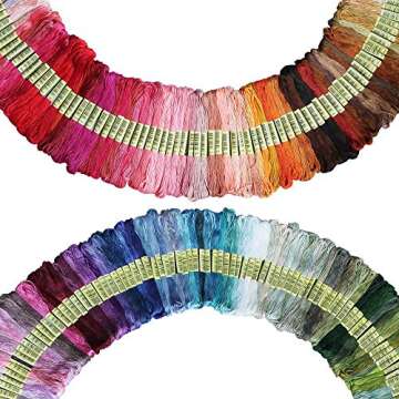 ATDAWN Rainbow Color Embroidery Thread,Cross Stitch Threads, Bracelets Floss, Crafts Floss (200 Colo...