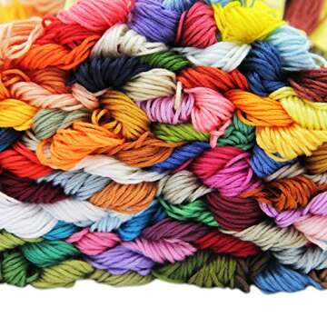 ATDAWN Rainbow Color Embroidery Thread,Cross Stitch Threads, Bracelets Floss, Crafts Floss (200 Colour)